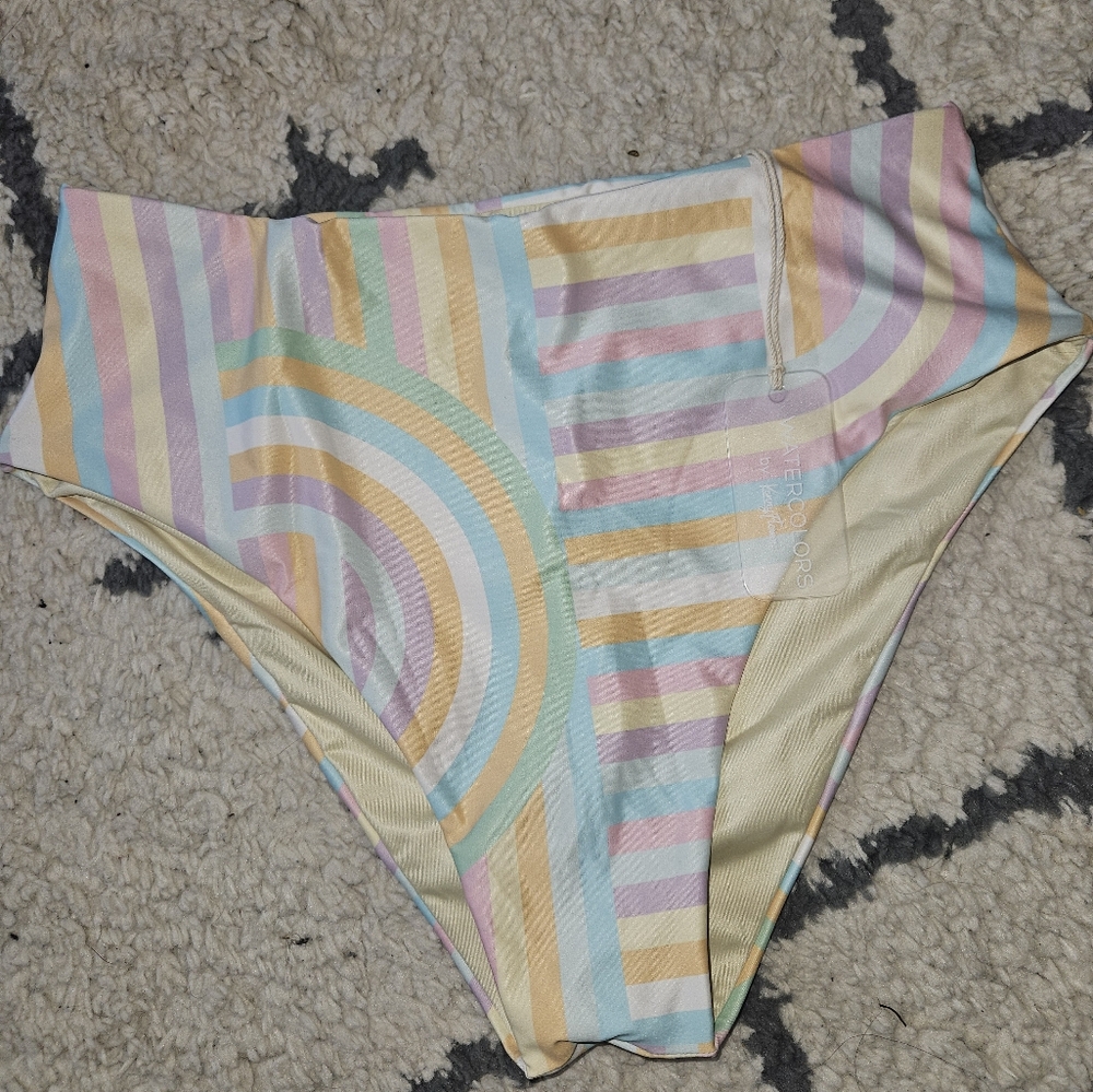 Kenny Flowers Pastel Striped Bikini Bottom